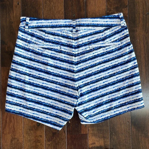 Spanx Sunshine Shorts 6" Womens M Blue Painted Stripe Pull On Pockets 50213R NWT - Picture 6 of 11